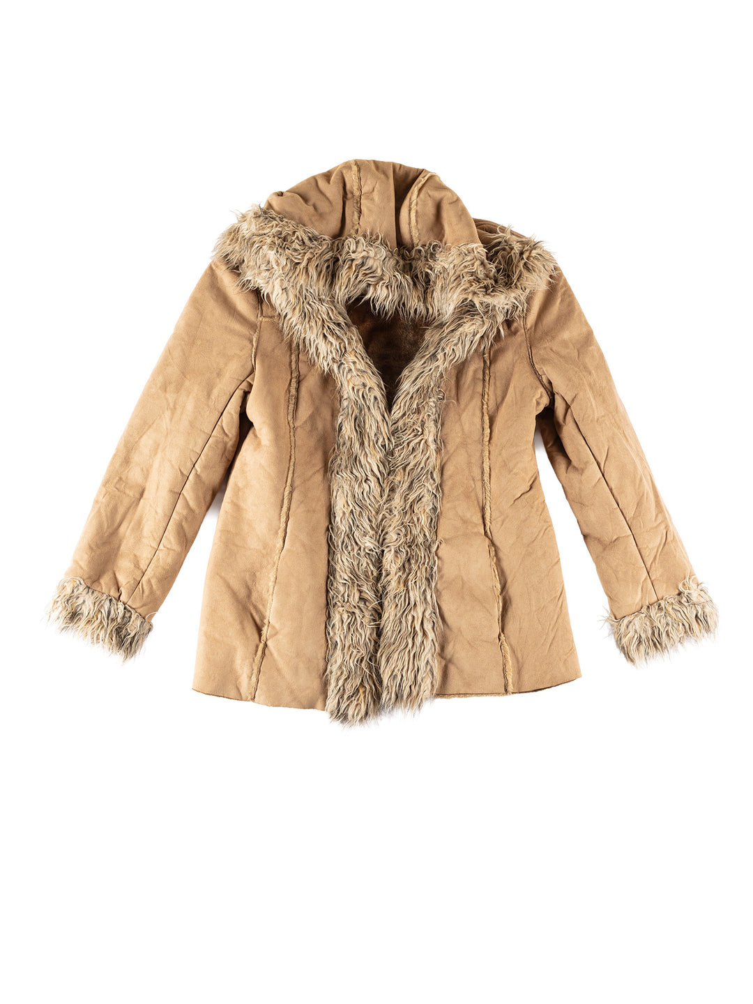 Vintage 70's Women Sheepskin Coat in BeigeMN655