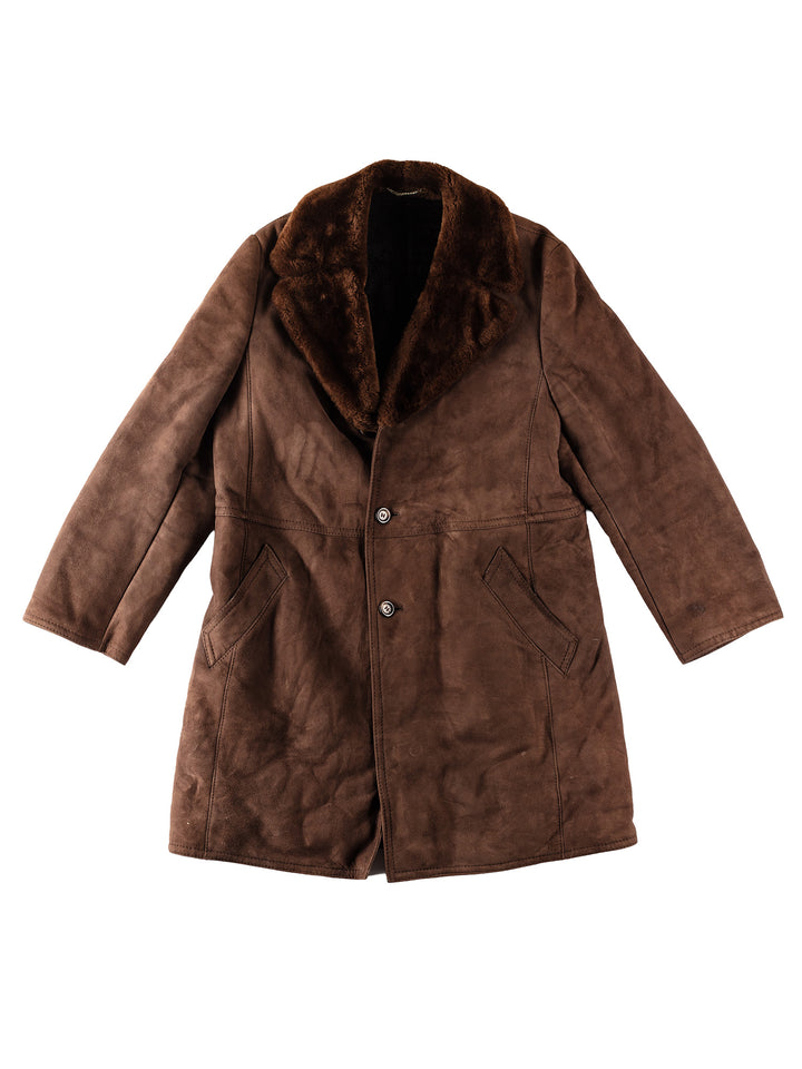 Vintage 70's Men Sheepskin Coat in BrownVN367