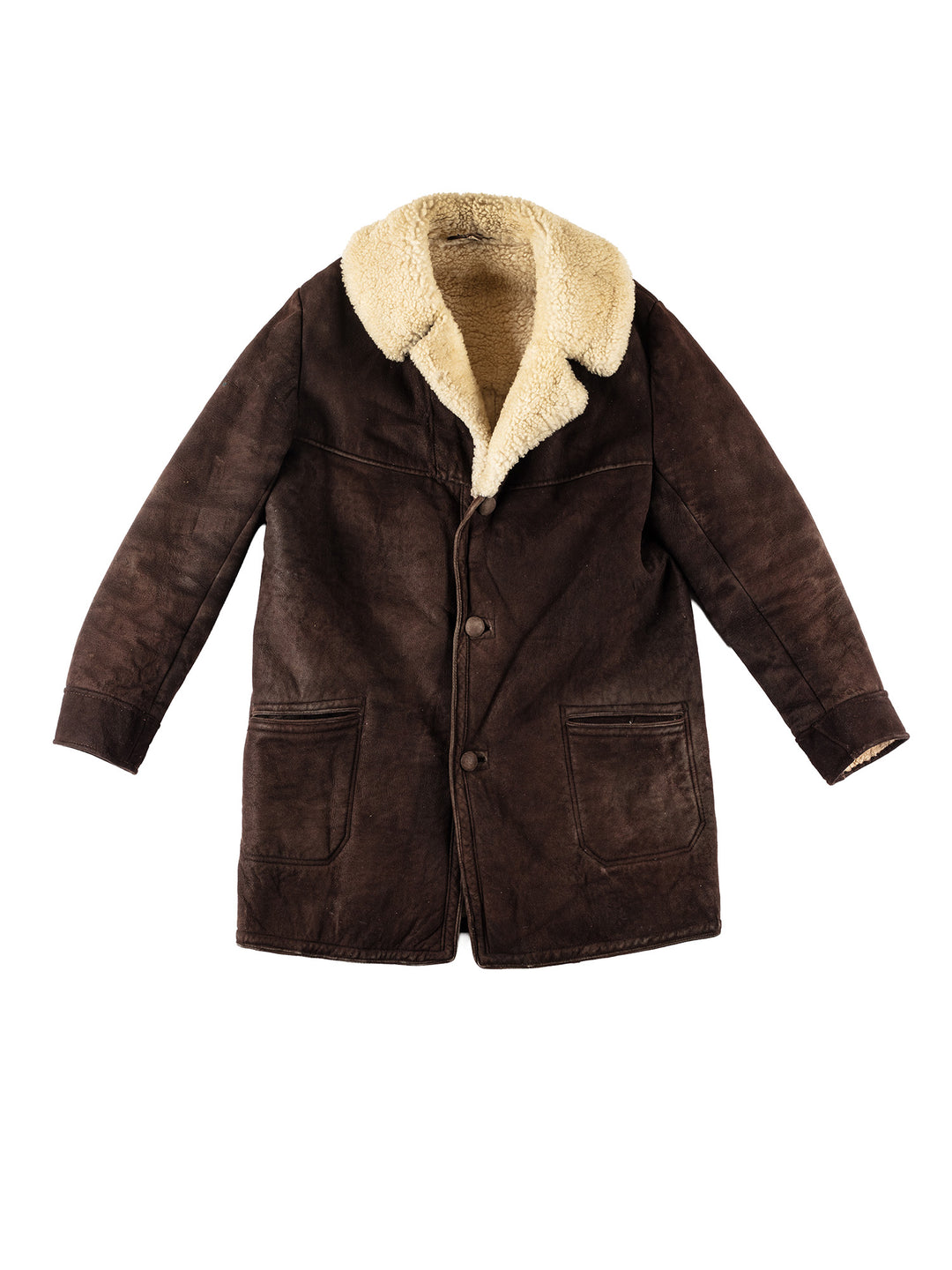 Vintage 80's Men Sheepskin Coat in BrownVN203