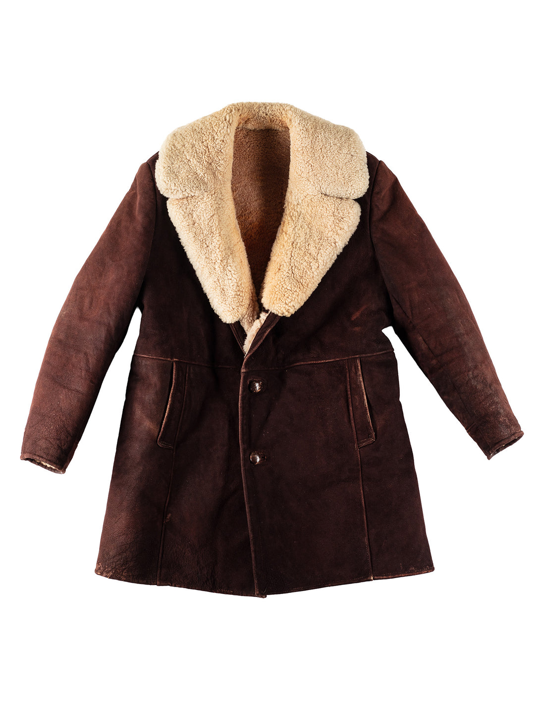 Vintage 70's Men Sheepskin Coat in BrownVN124