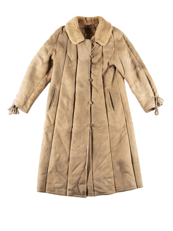 Vintage 80's Women Sheepskin Coat in BeigeMN648
