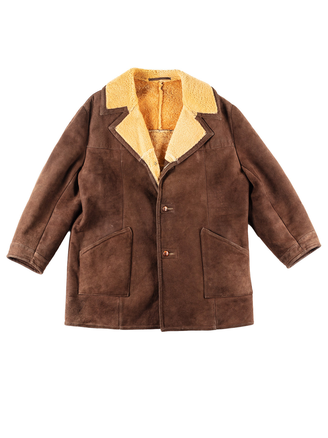 Vintage 70's Men Sheepskin Coat in Brown