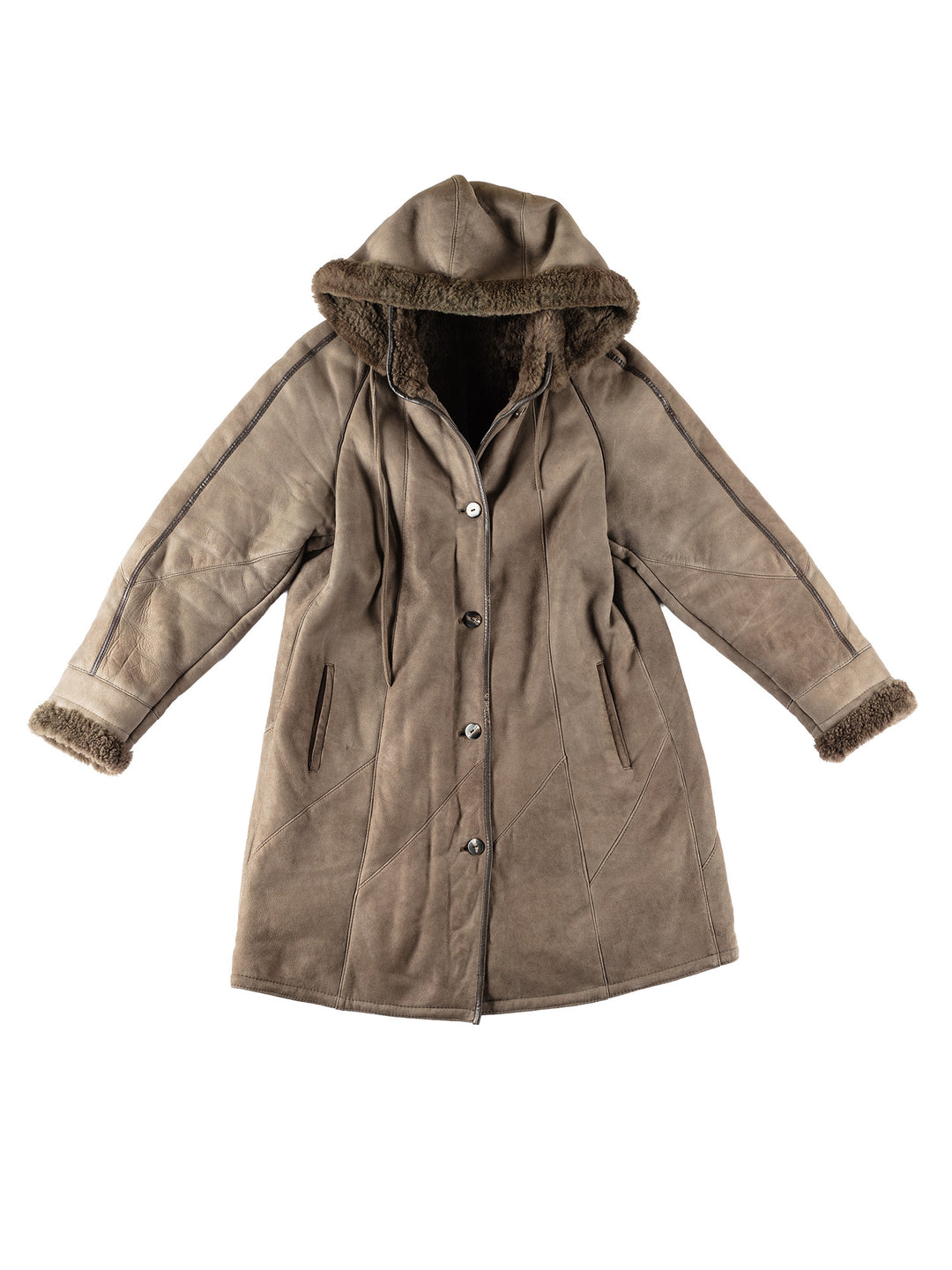Vintage 90's Women Sheepskin Coat in GrayMN208
