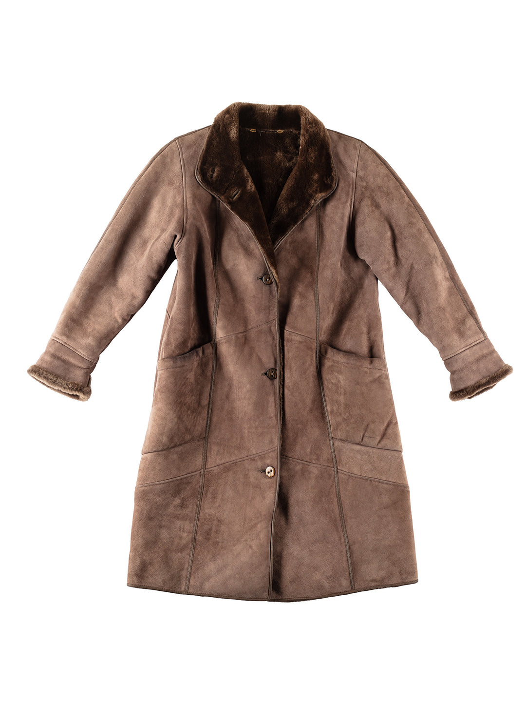 Vintage 80's Women Sheepskin Coat in BrownMN150