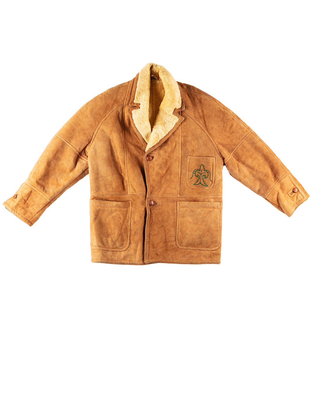 Vintage 80's Men Sheepskin Coat in BrownVN220