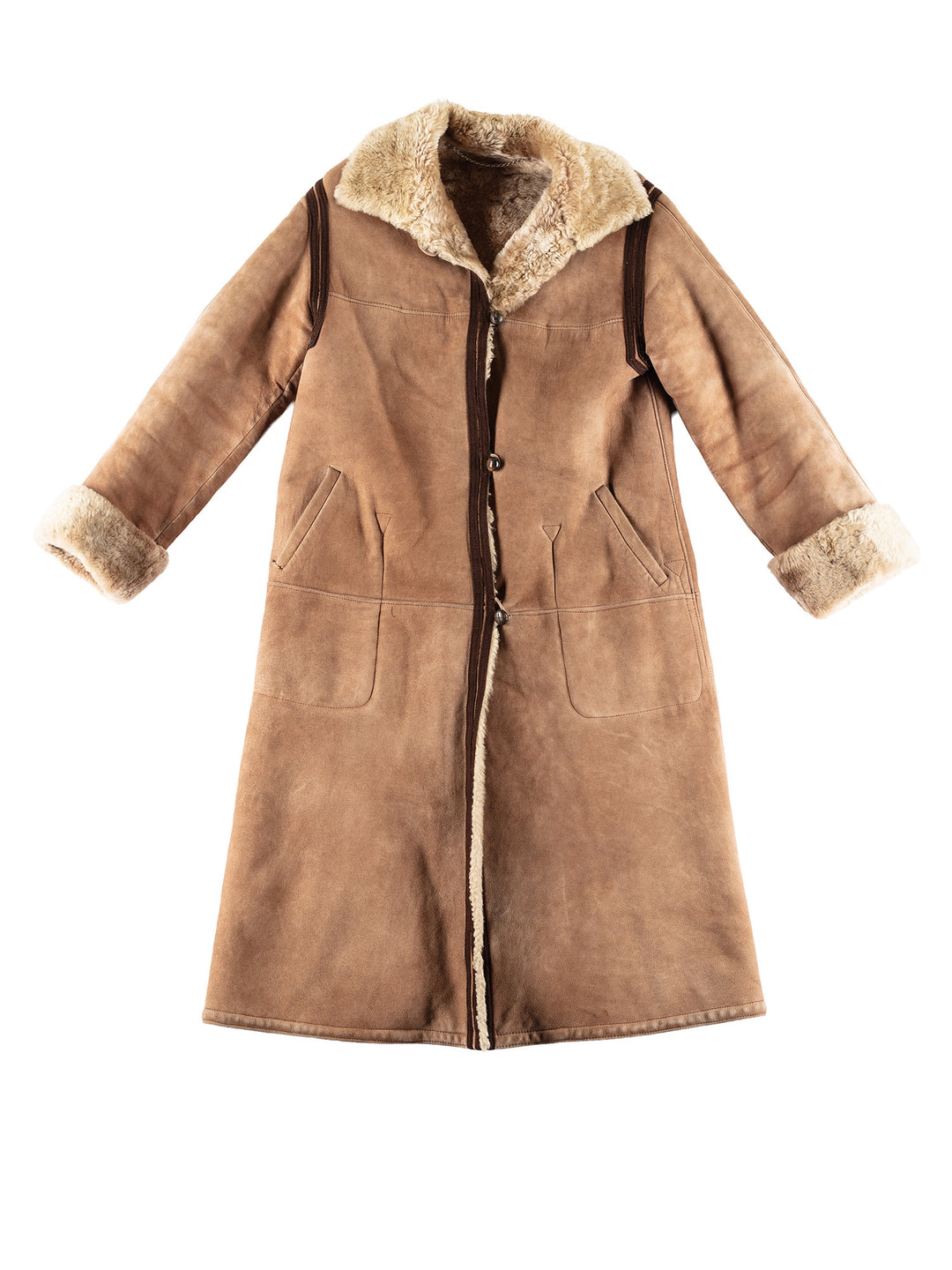 Vintage 70's Women Sheepskin Coat in BrownMN438