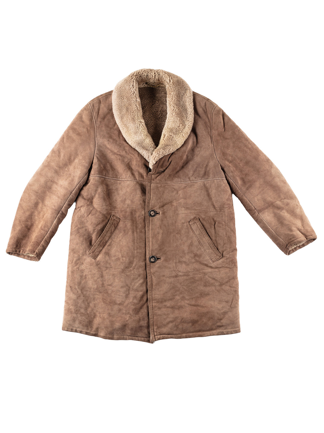 Vintage 90's Men Sheepskin Coat in BeigeVN240