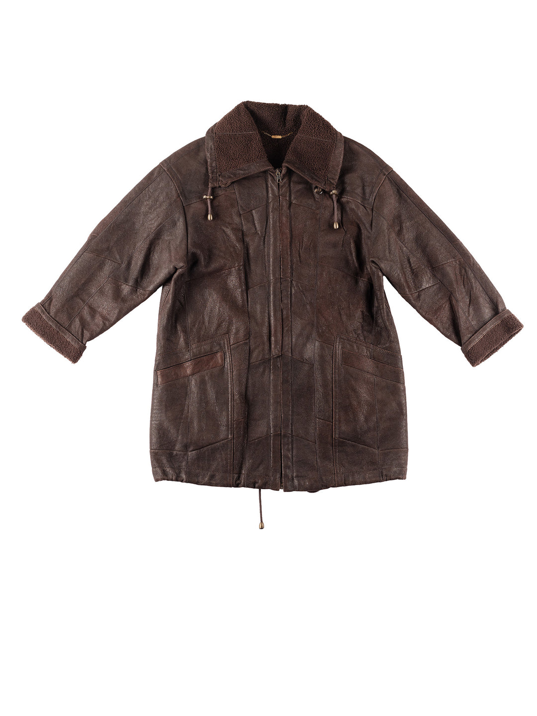 Vintage 80's Women Sheepskin Coat in Brown