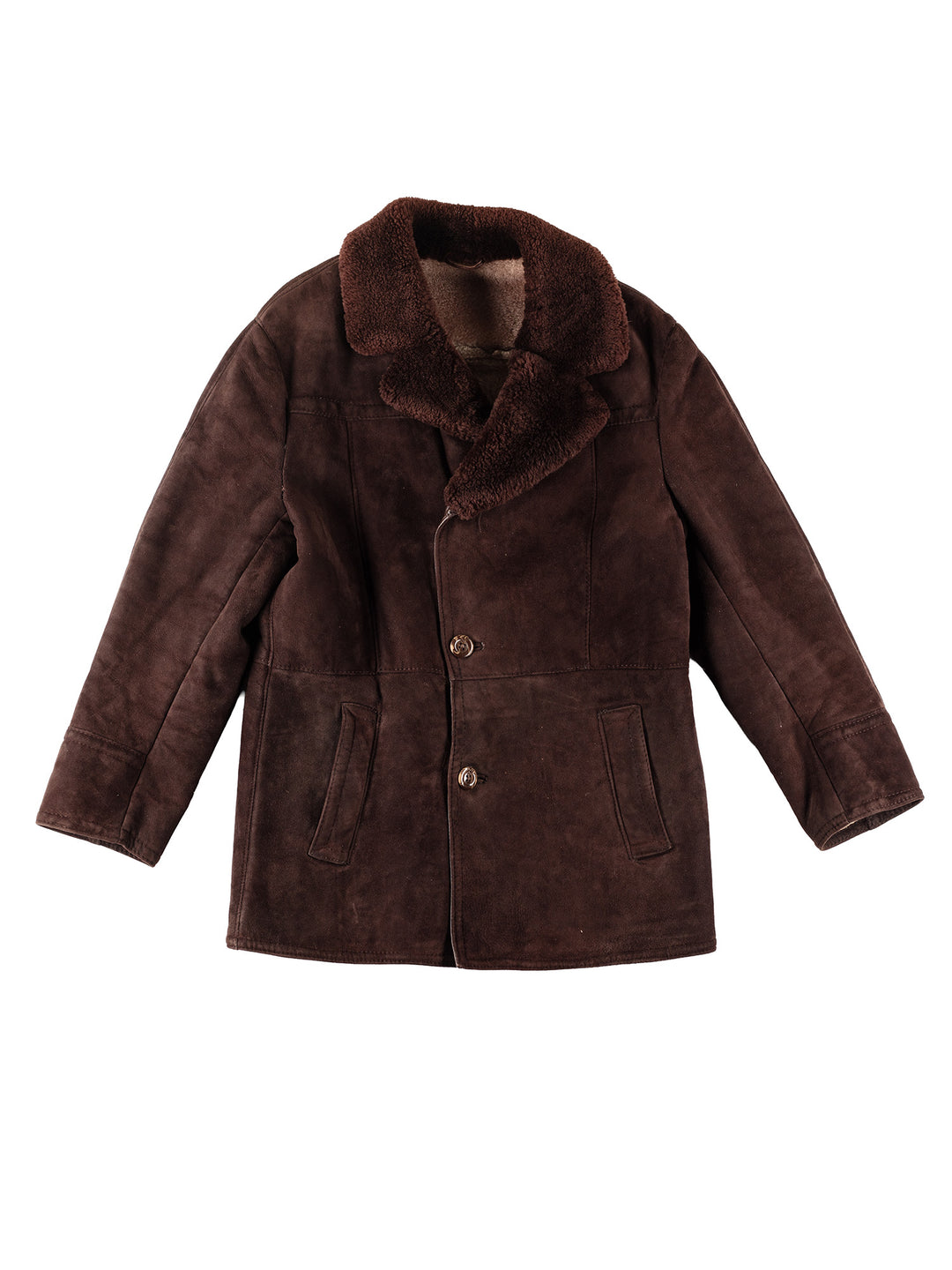 Vintage 80's Men Sheepskin Coat in BrownVN206