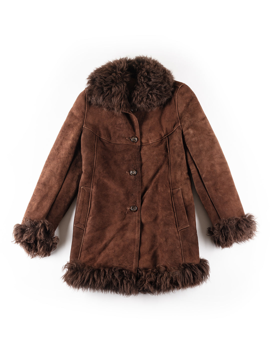 Vintage 70's Women Sheepskin Coat in BrownMN256