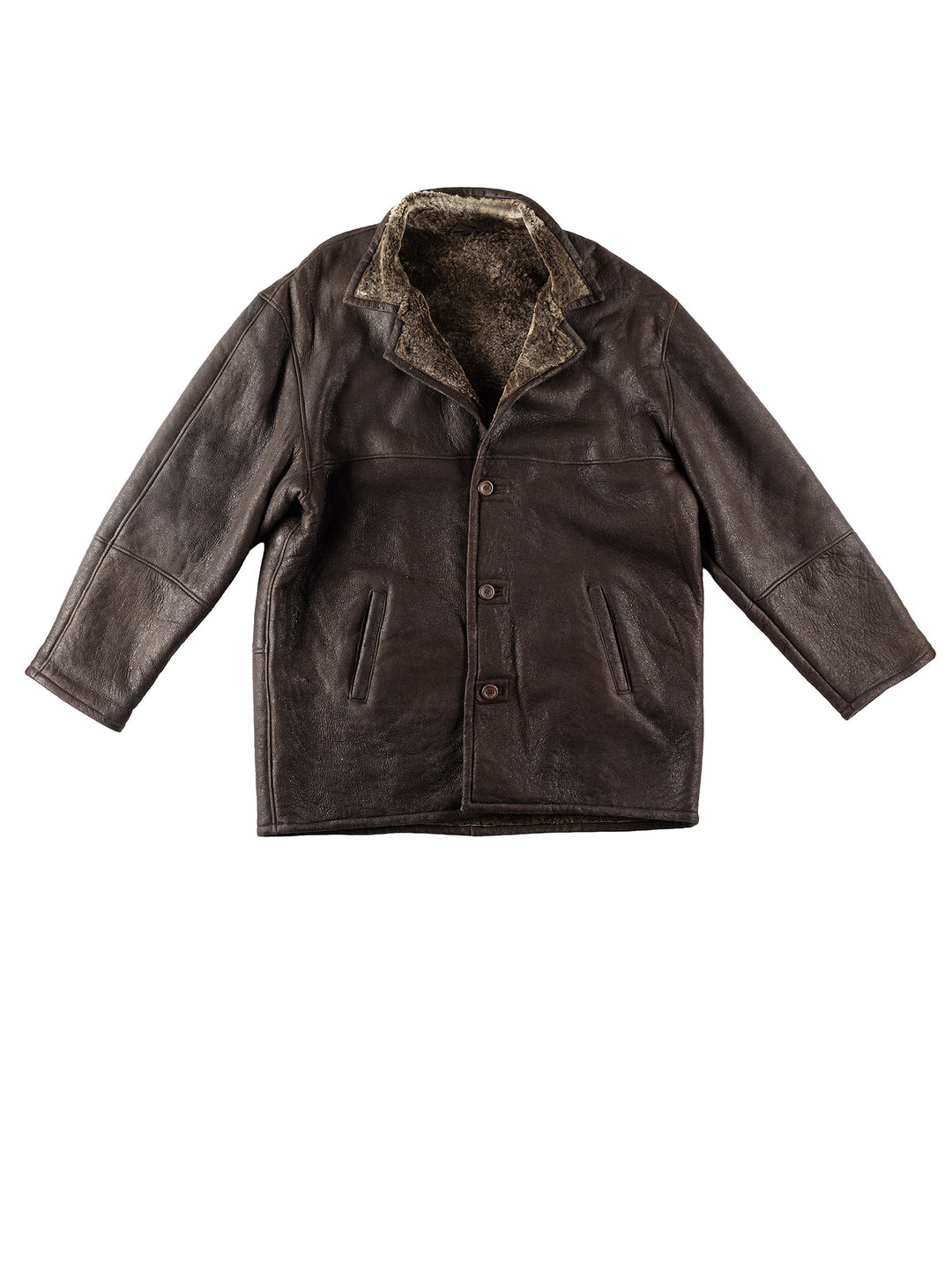 Vintage 80's Men Sheepskin Coat in BrownVN181