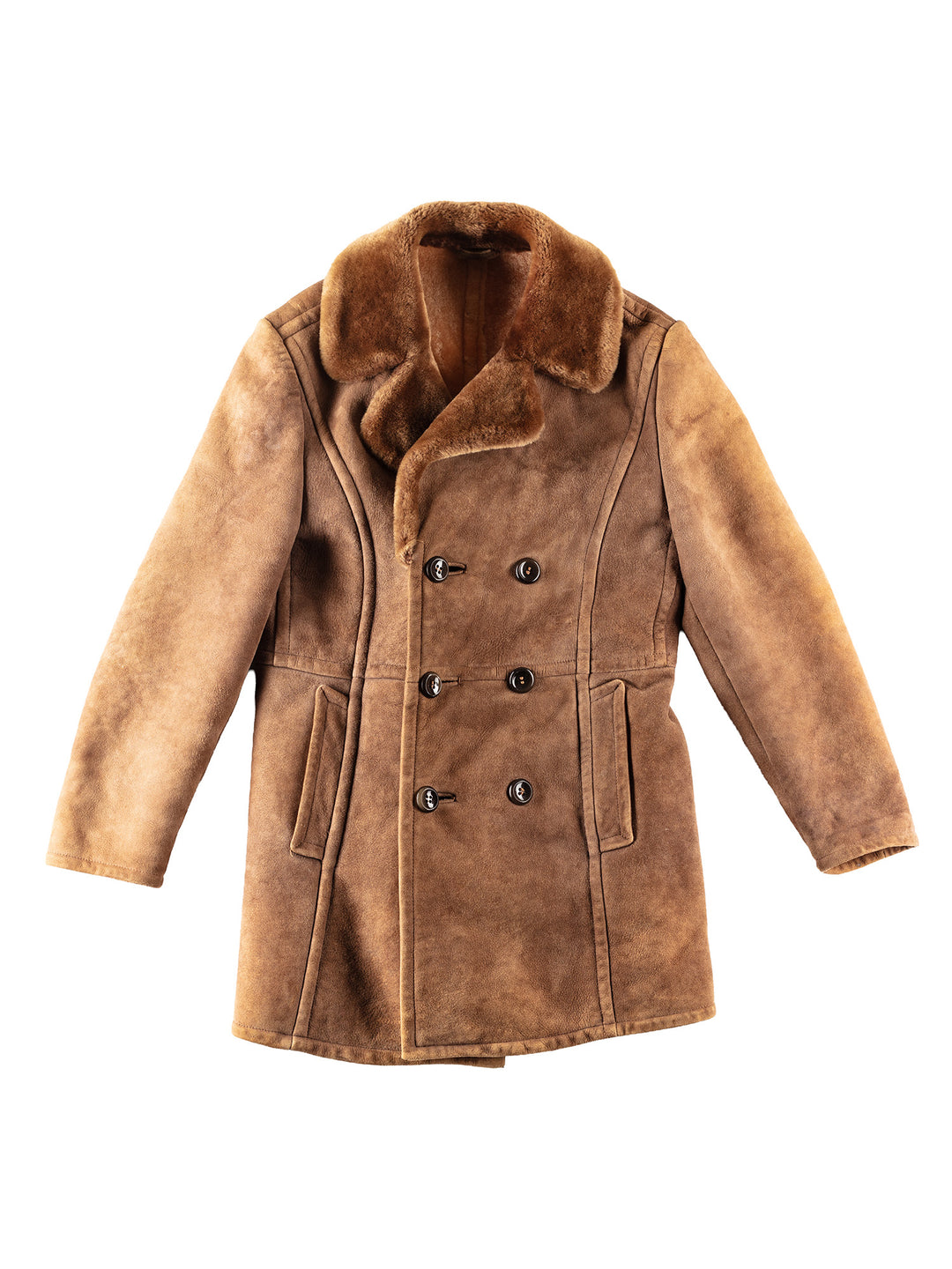 Vintage 70's Men Sheepskin Coat in BrownVN253