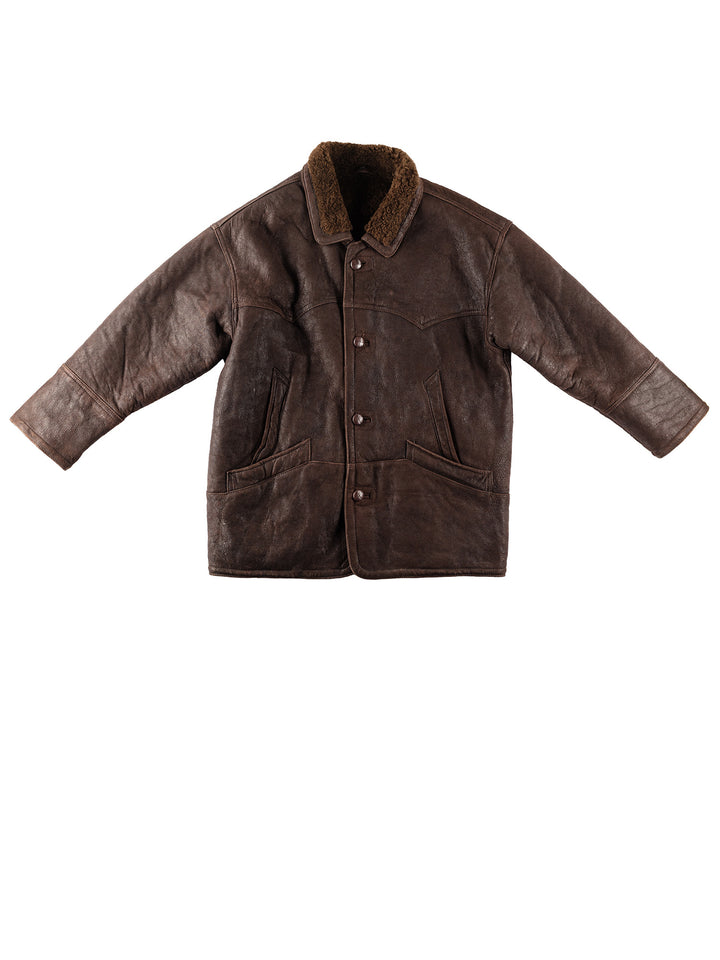 Vintage 90's Men Sheepskin Coat in BrownVN183