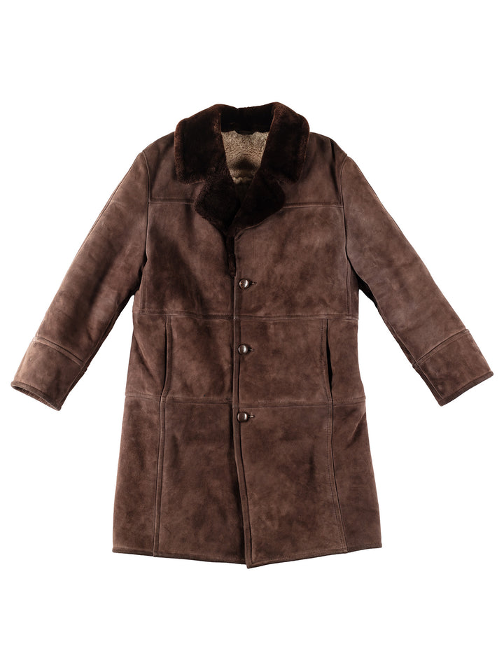 Vintage 70's Men Sheepskin Coat in BrownVN130