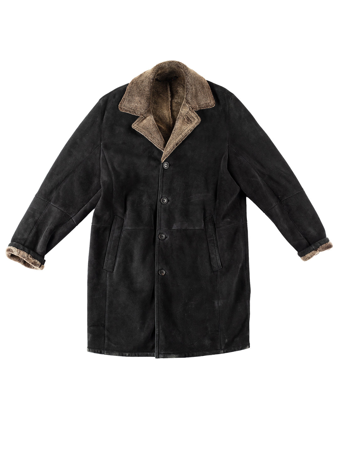 Vintage 80's Men Sheepskin Coat in BlackVN150