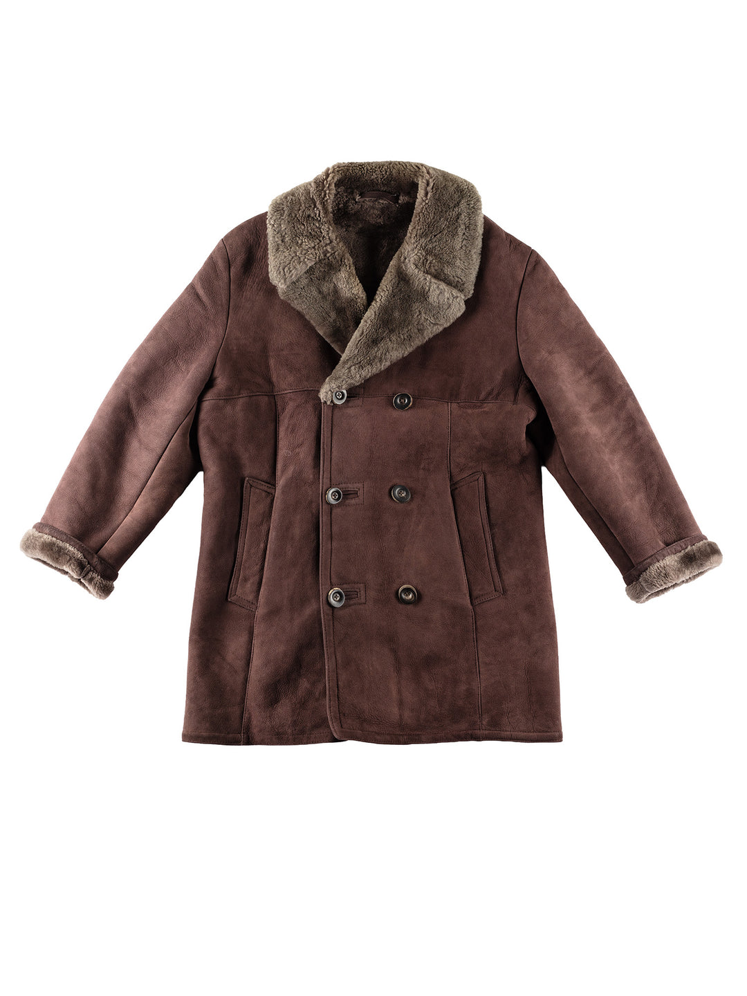 Vintage 70's Men Sheepskin Coat in BrownVN186