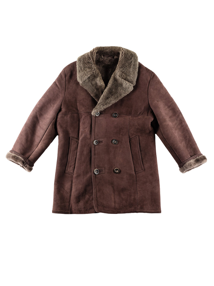 Vintage 70's Men Sheepskin Coat in BrownVN186