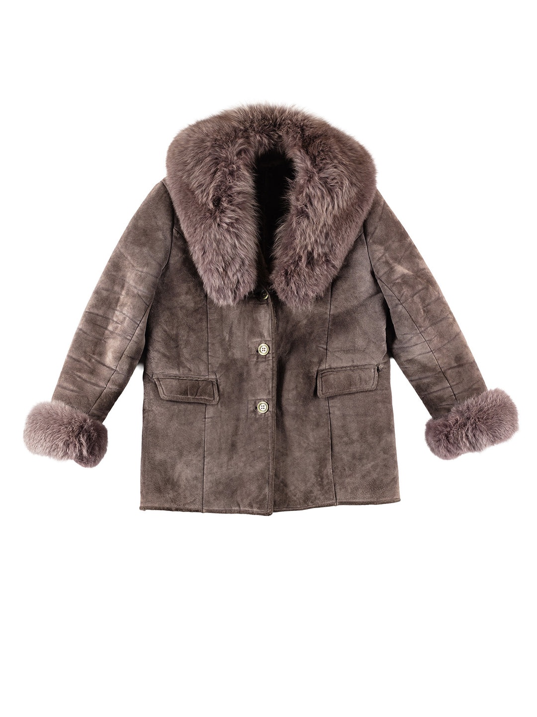 Vintage 90's Women Sheepskin Coat in PurpleMN227