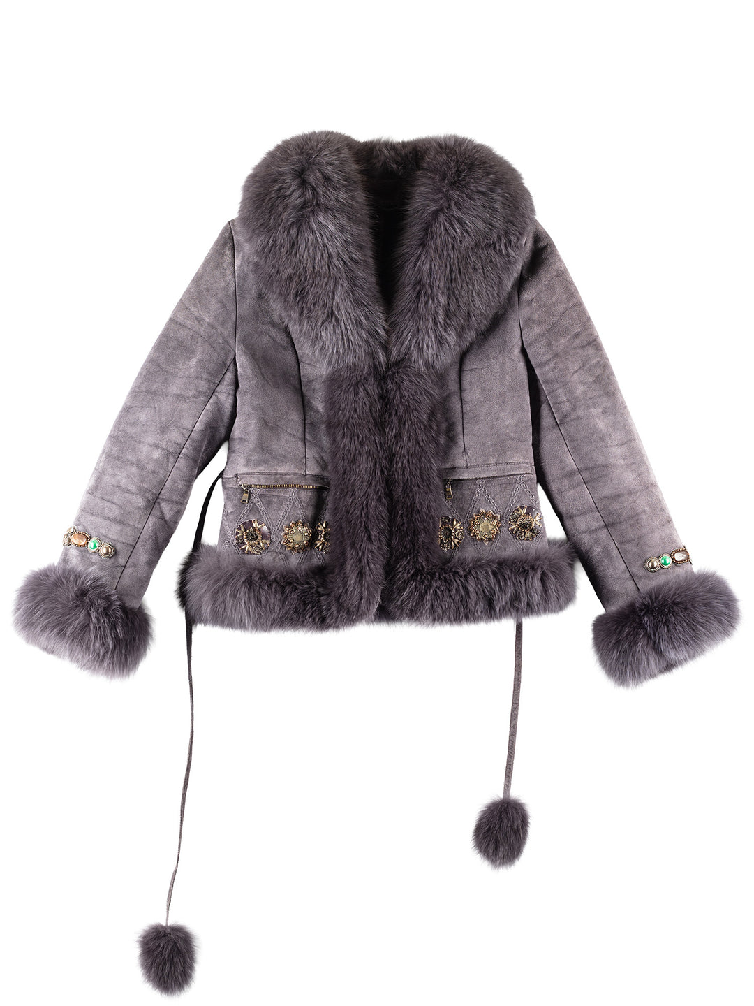 Vintage 00's Women Sheepskin Coat in Purple