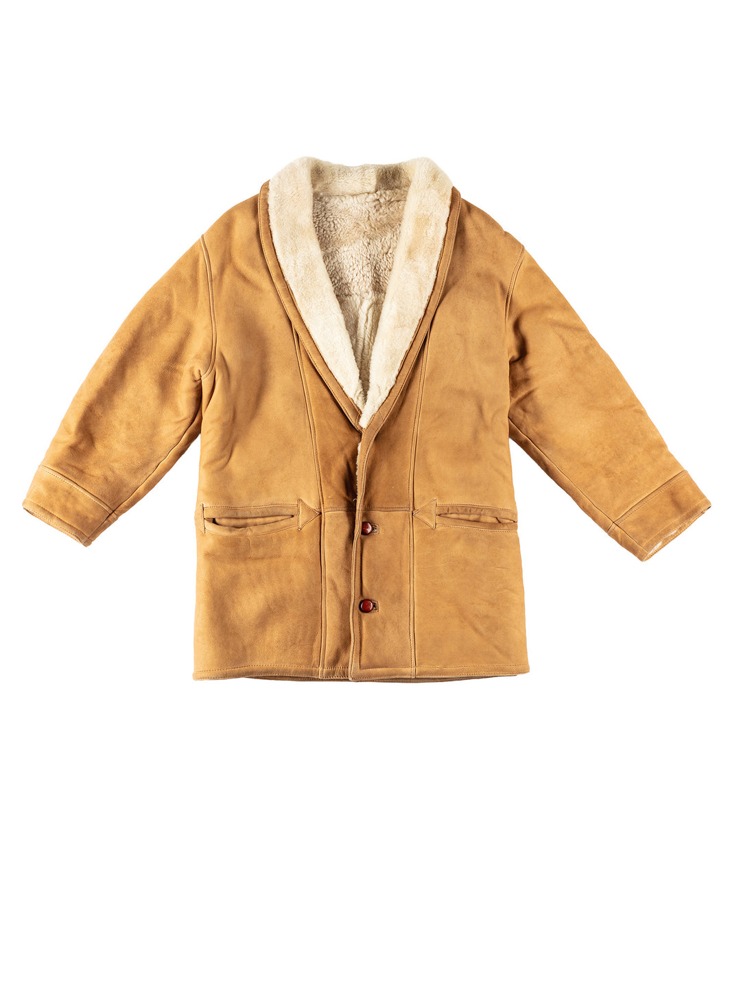 Vintage 80's Men Sheepskin Coat in BeigeVN106
