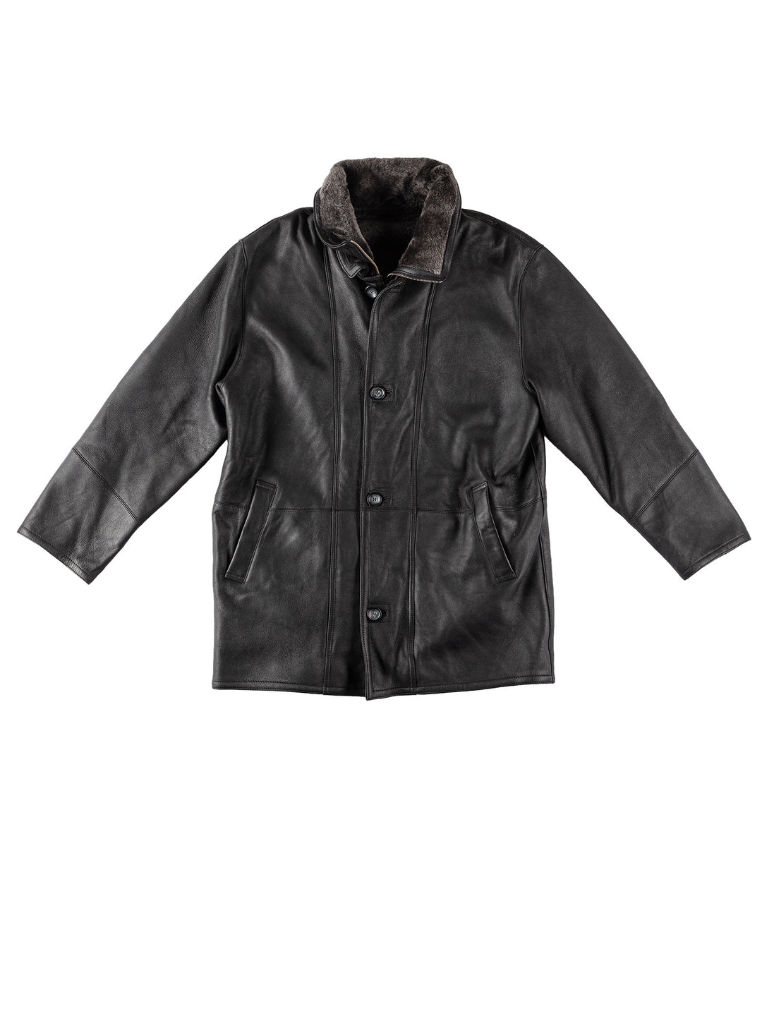 Vintage 90's Men Sheepskin Coat in BlackVN132