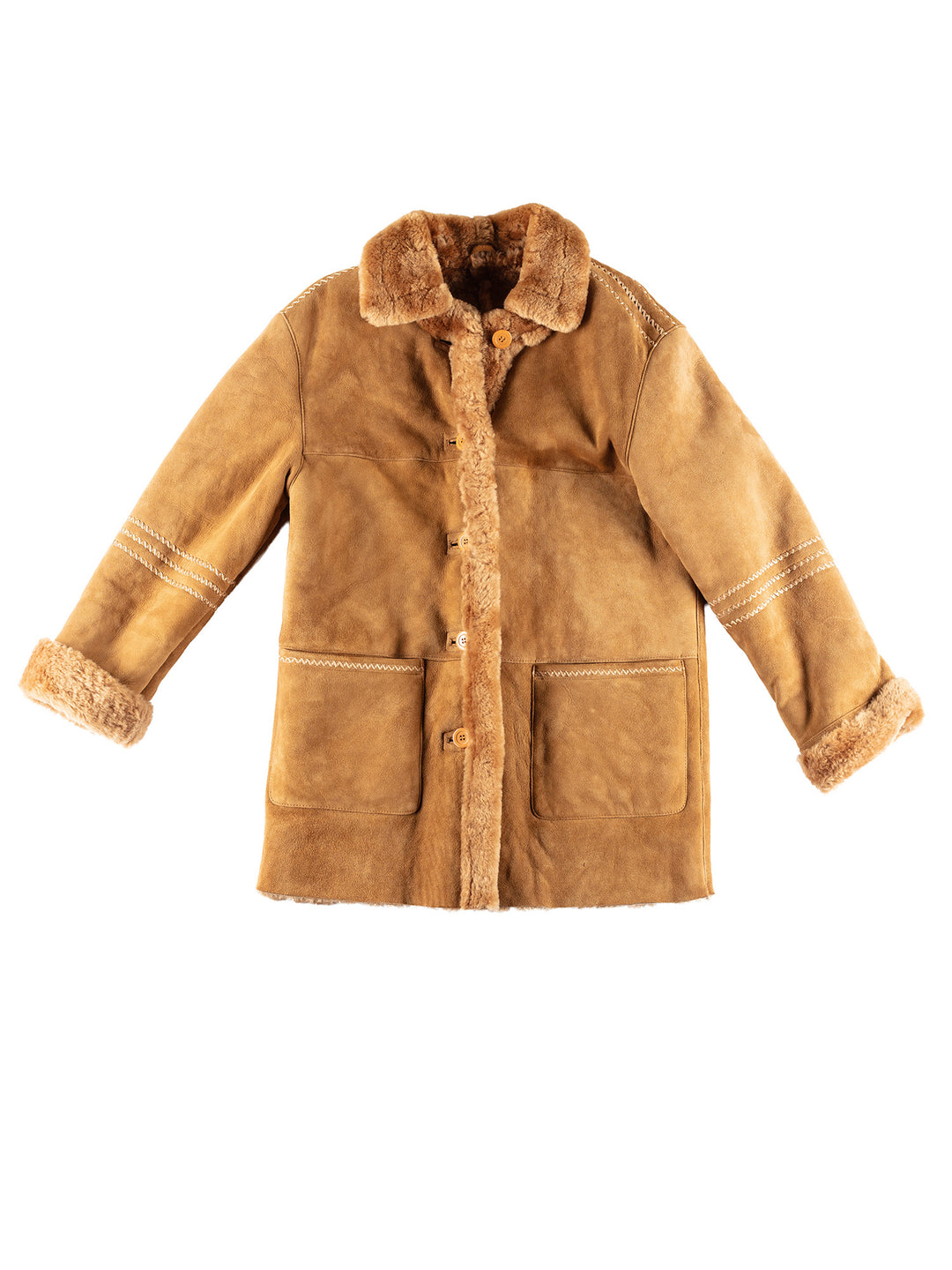 Vintage 80's Women Sherpa Coat in BrownMN427