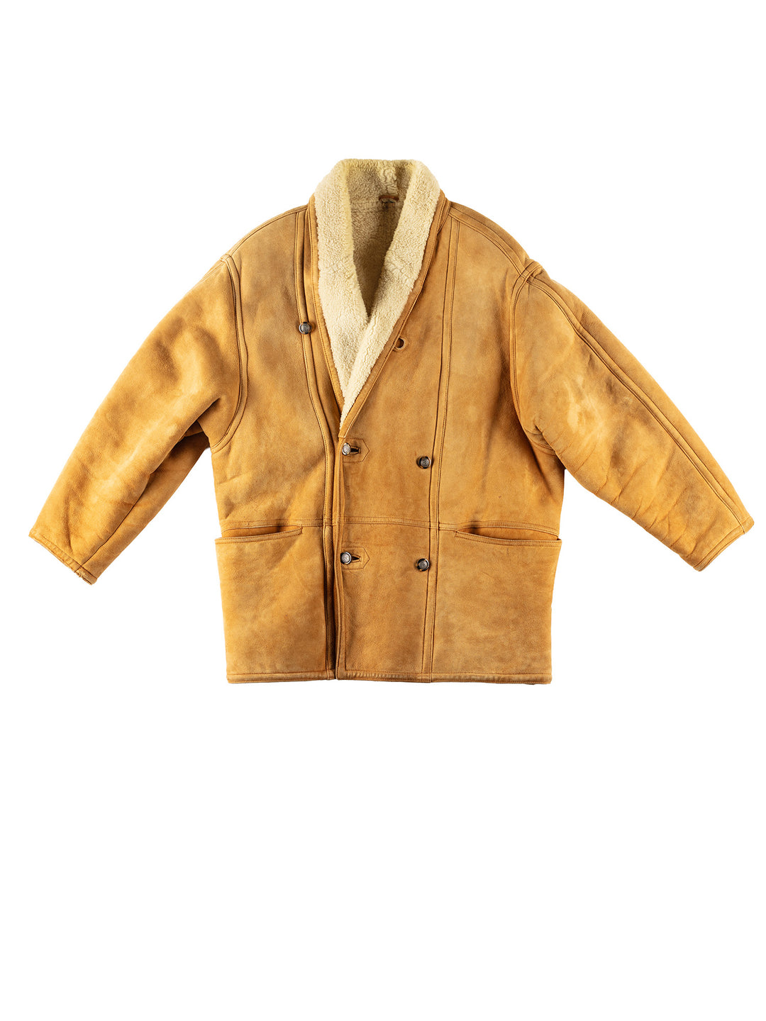 Vintage 80's Men Sheepskin Coat in BrownVN198