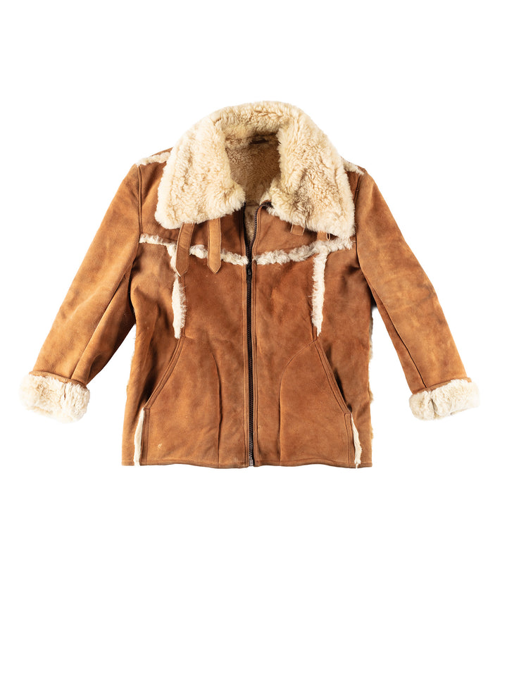 Vintage 70's Men Sheepskin Coat in BrownVN259