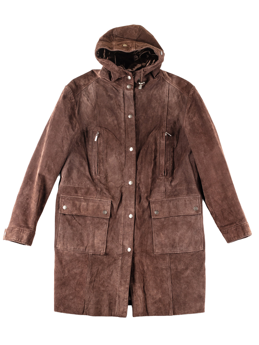 Vintage 00's Women Suede Coat in Brown