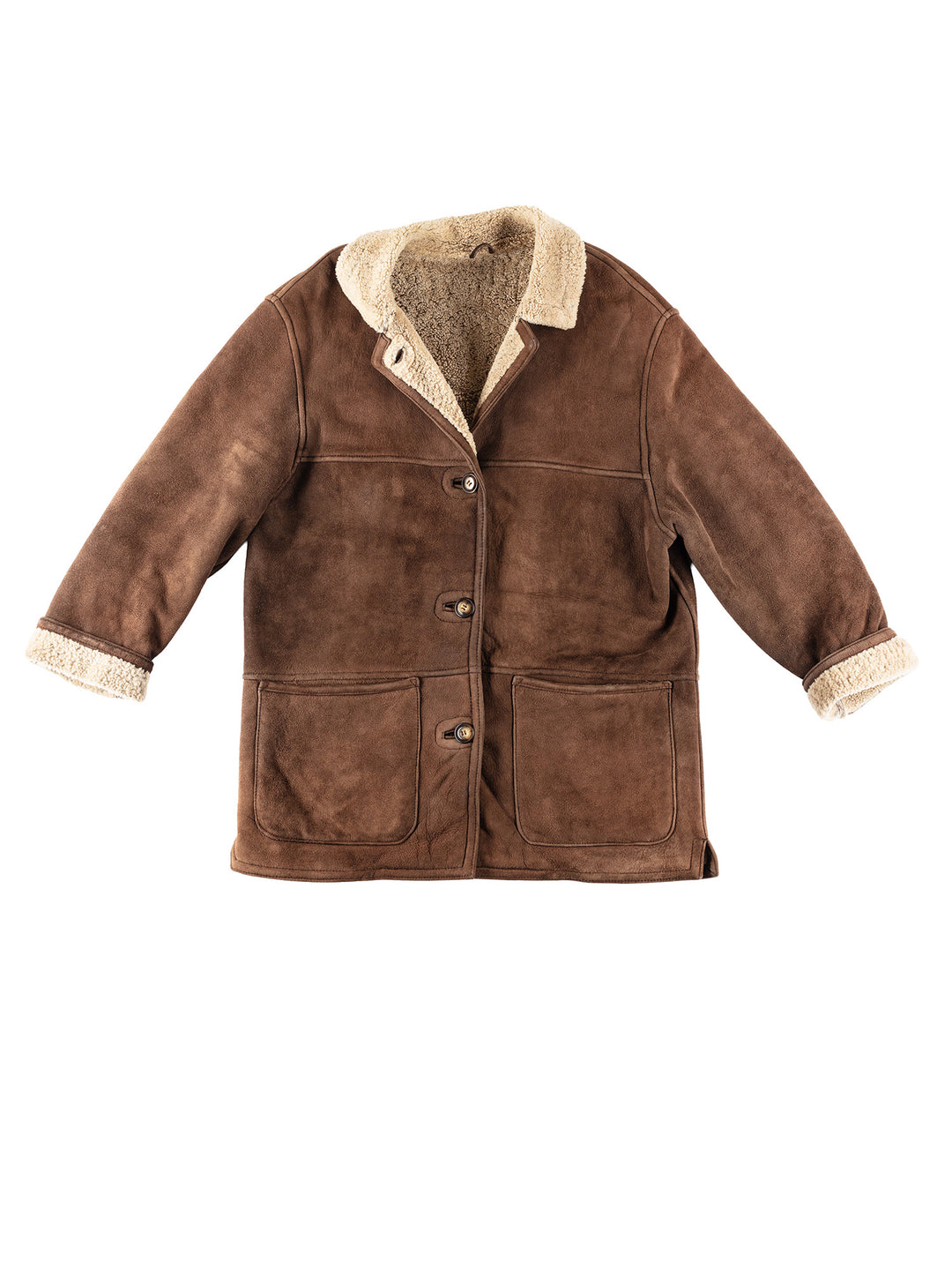 Vintage 90's Women Sheepskin Coat in BrownMN206