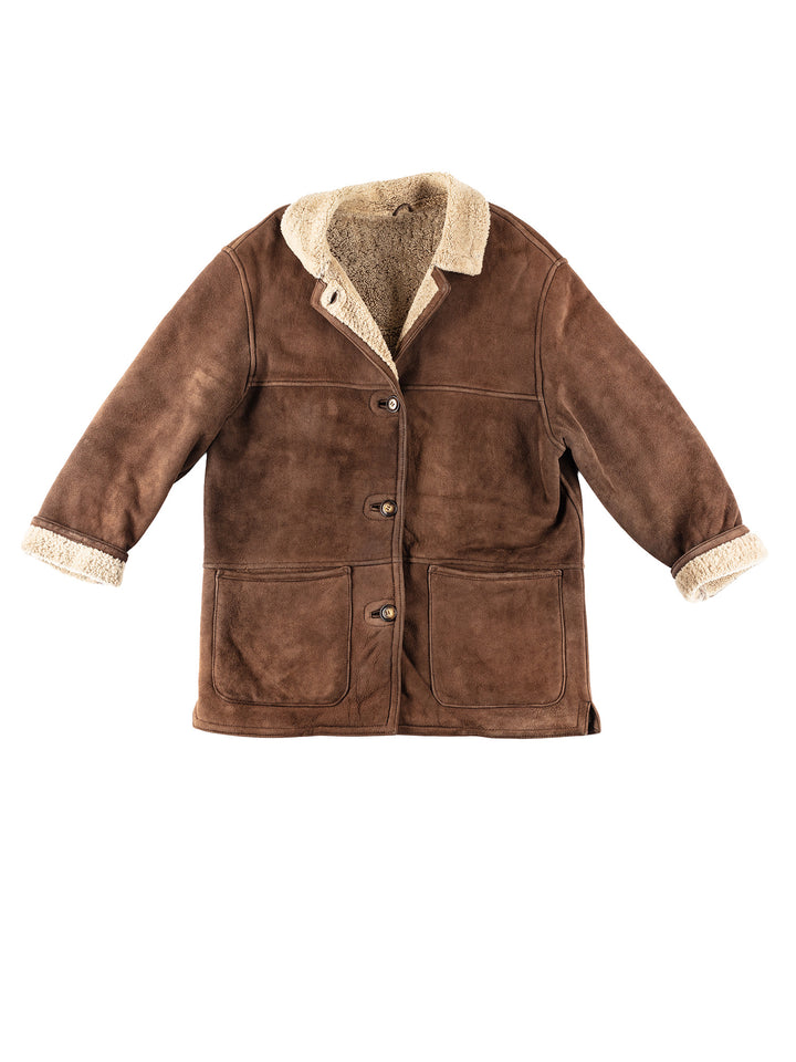 Vintage 90's Women Sheepskin Coat in BrownMN206