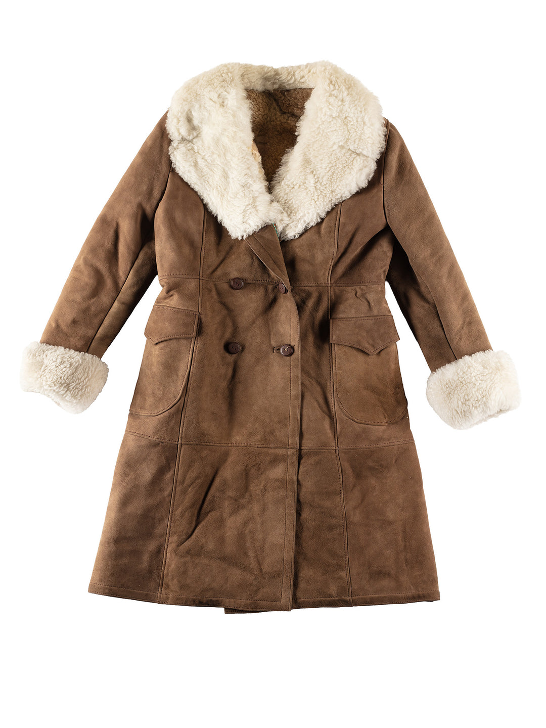Vintage 70's Women Sheepskin Coat in BrownMN264