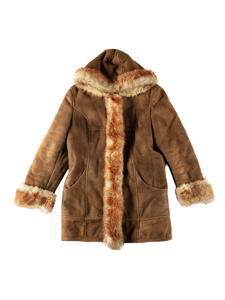 Vintage 70's Women Sheepskin Coat in BrownMN541
