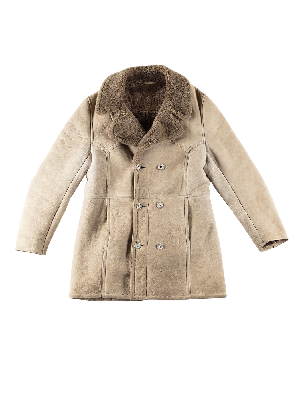 Vintage 80's Men Sheepskin Coat in BeigeVN200