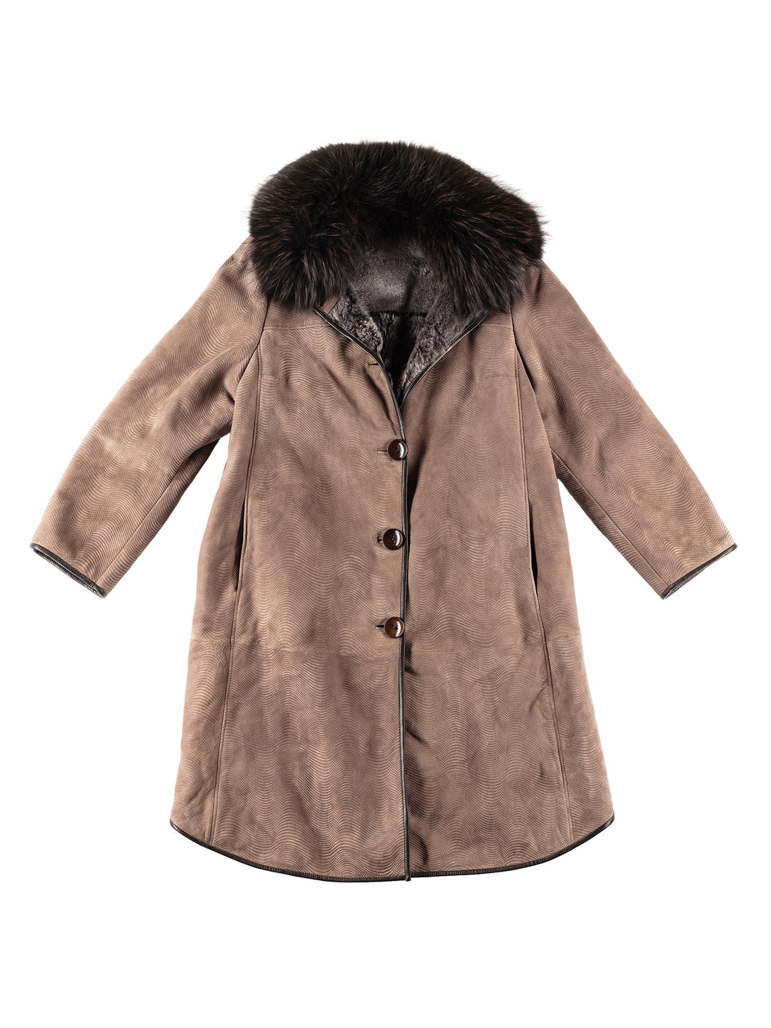 Vintage 90's Women Sheepskin Coat in BeigeMN218