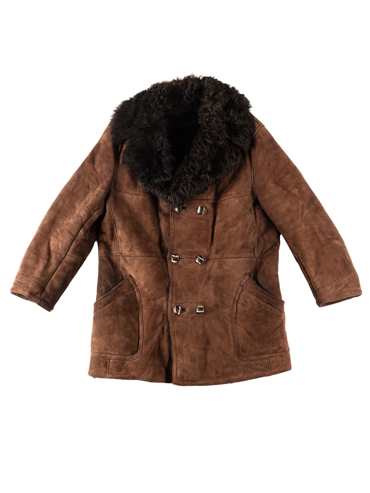 Vintage 70's Men Sheepskin Coat in BrownVN131