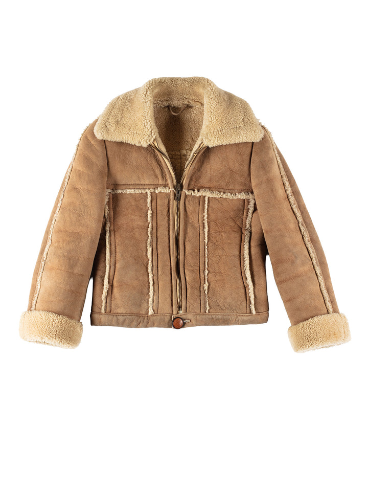 Vintage 70's Women Sheepskin Jacket in BeigeMN230