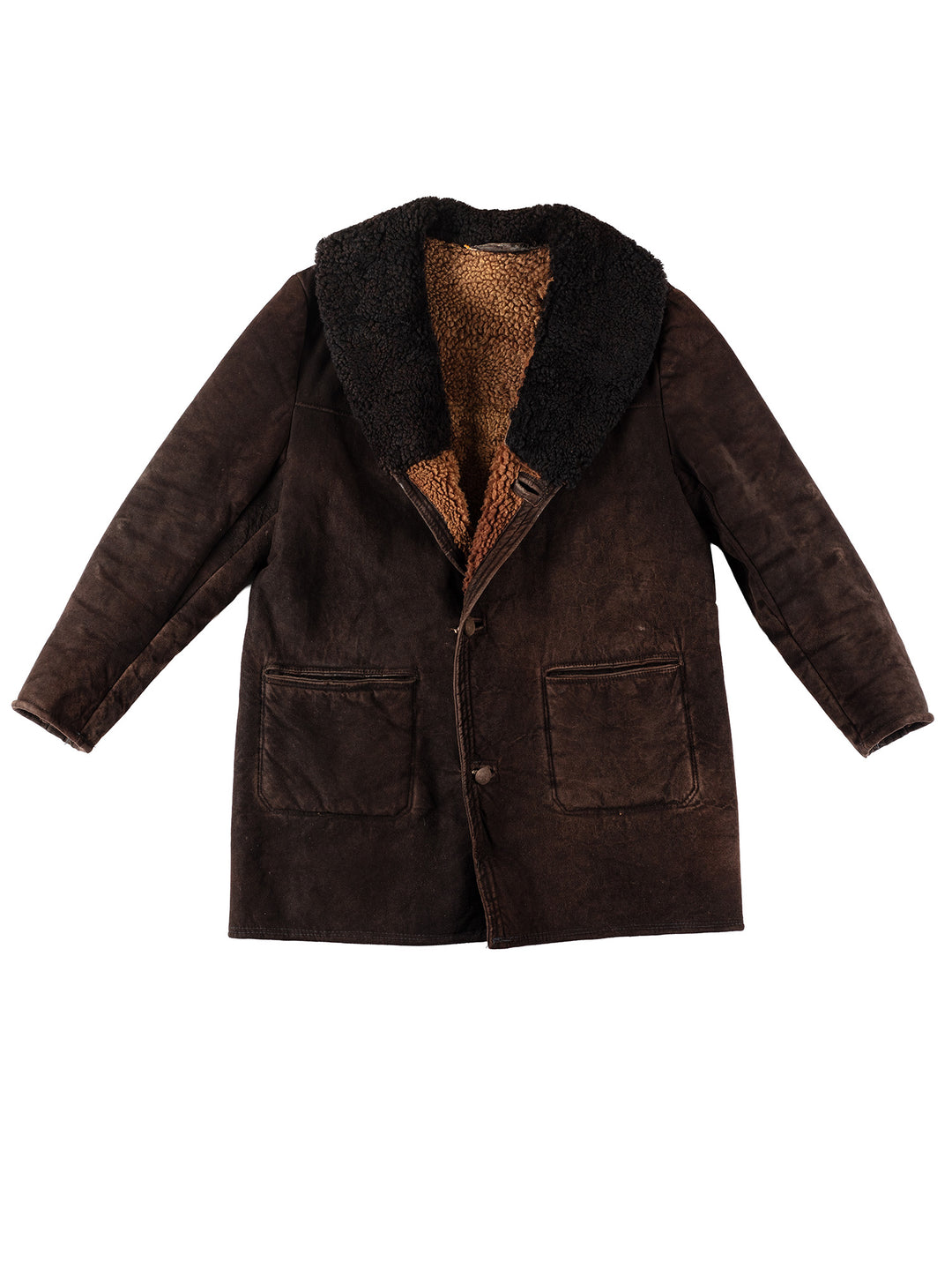 Vintage 70's Men Sheepskin Coat in BrownVN112