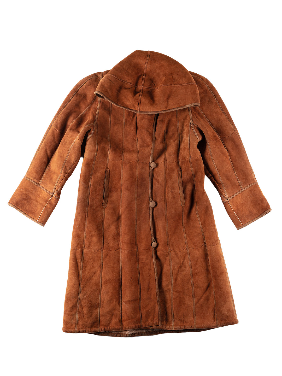 Vintage 80's Women Sheepskin Coat in OrangeMN149