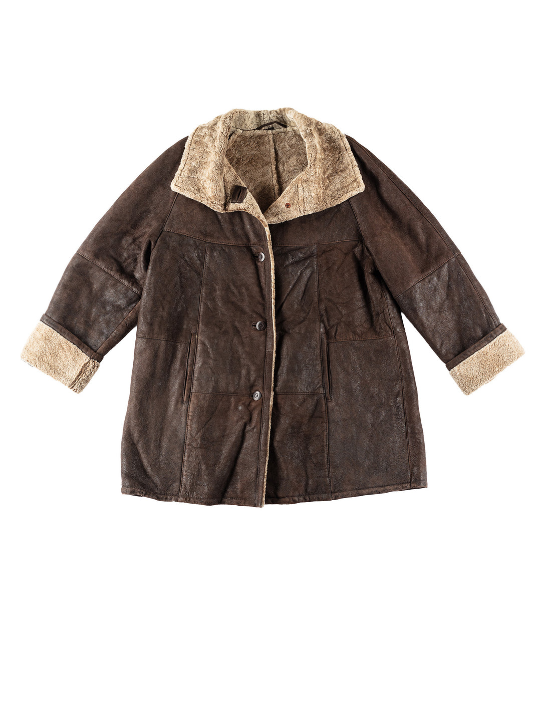 Vintage 70's Women Sheepskin Coat in BrownMN194