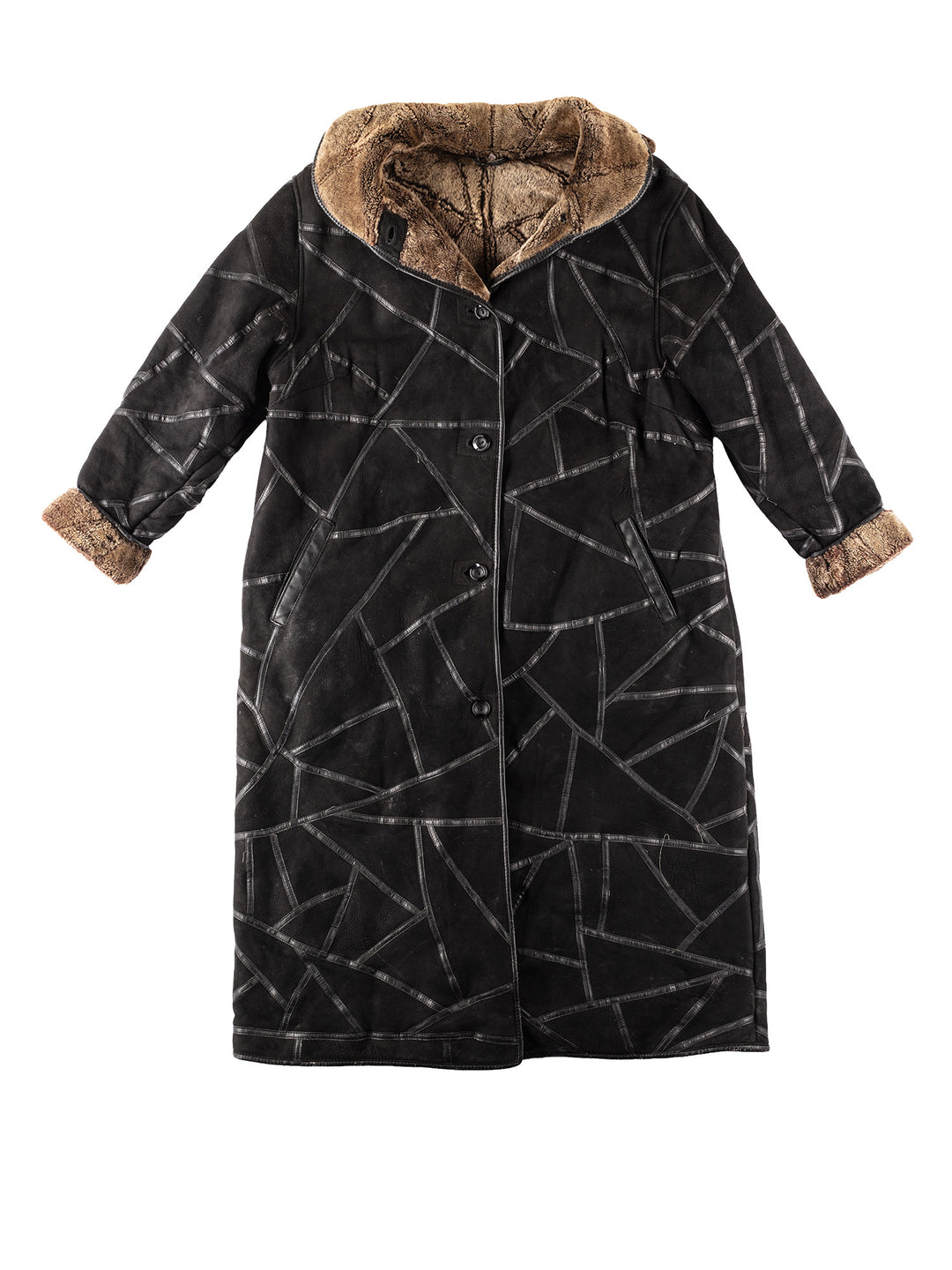 Vintage 90's Women Sheepskin Coat in BlackMN210