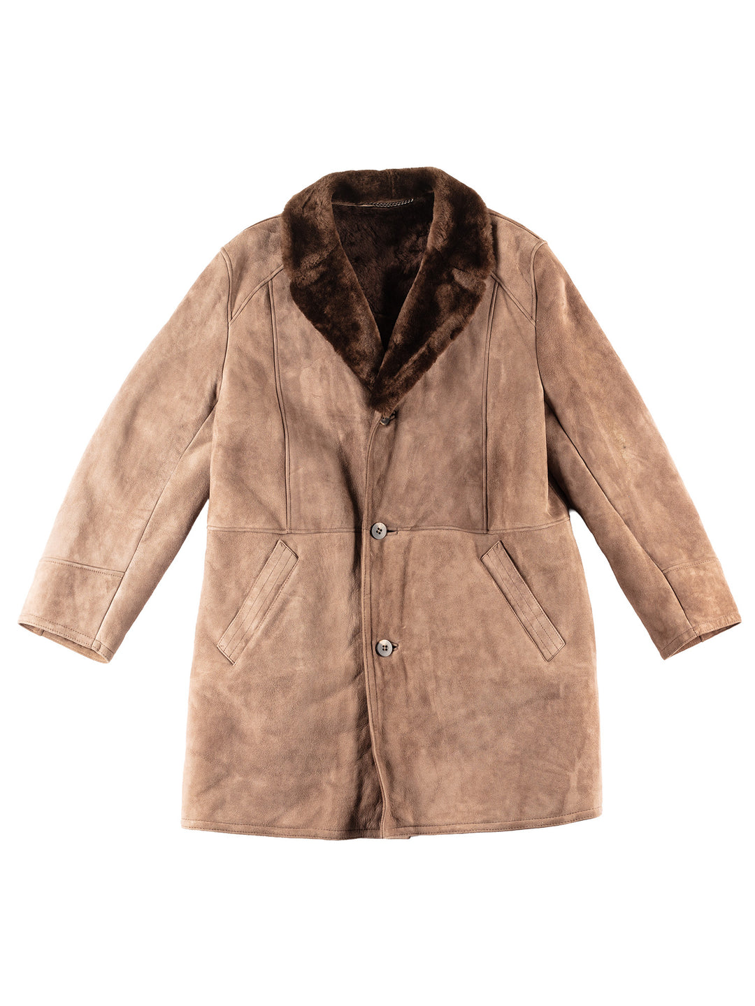Vintage 70's Men Sheepskin Coat in Brown