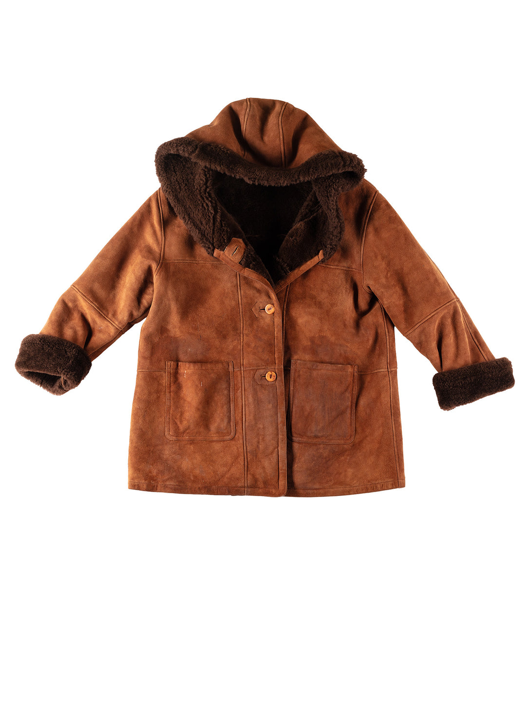 Vintage 80's Women Sheepskin Coat in BrownMN154