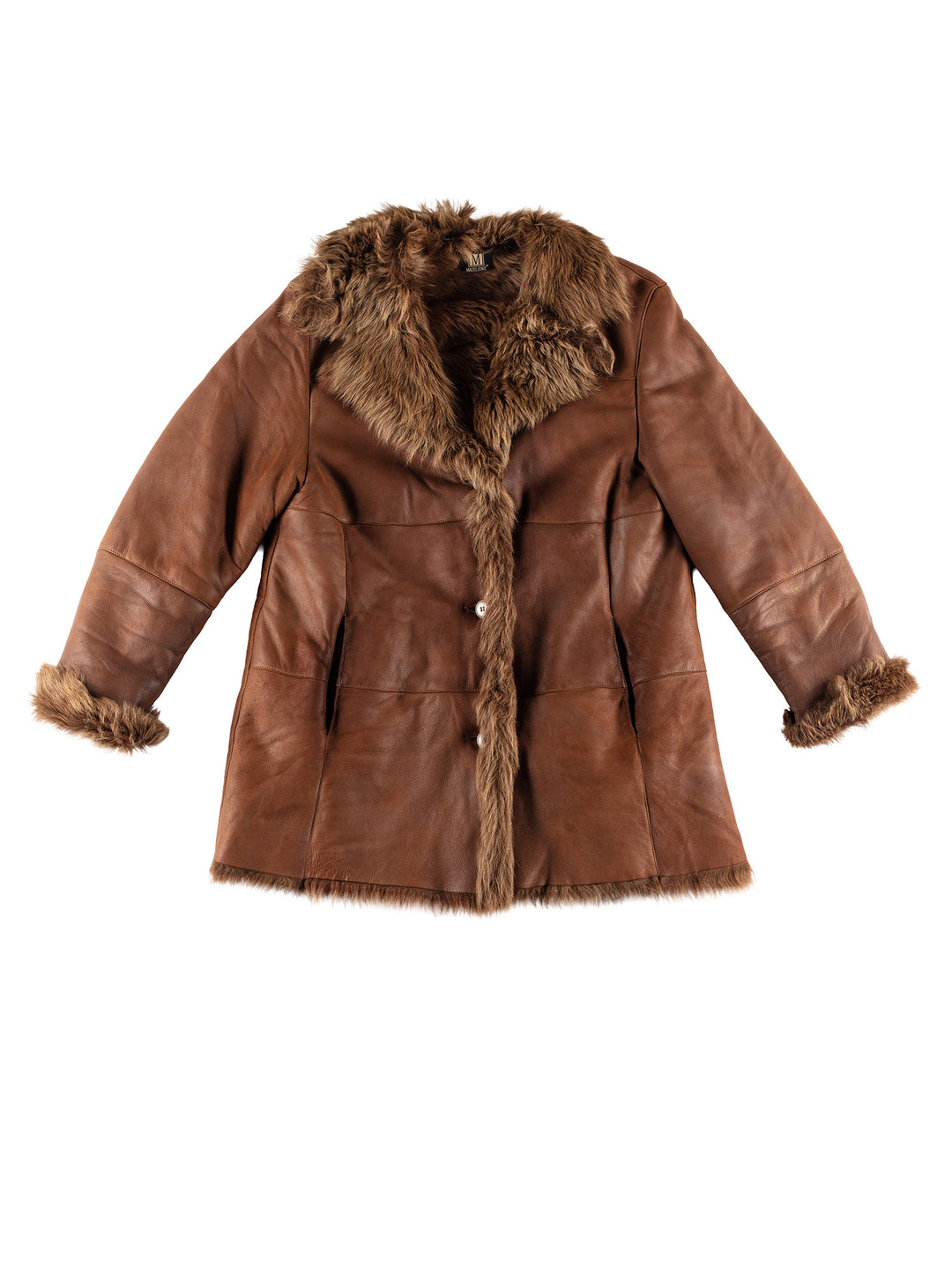 Vintage 80's Women Sheepskin Coat in BrownMN430