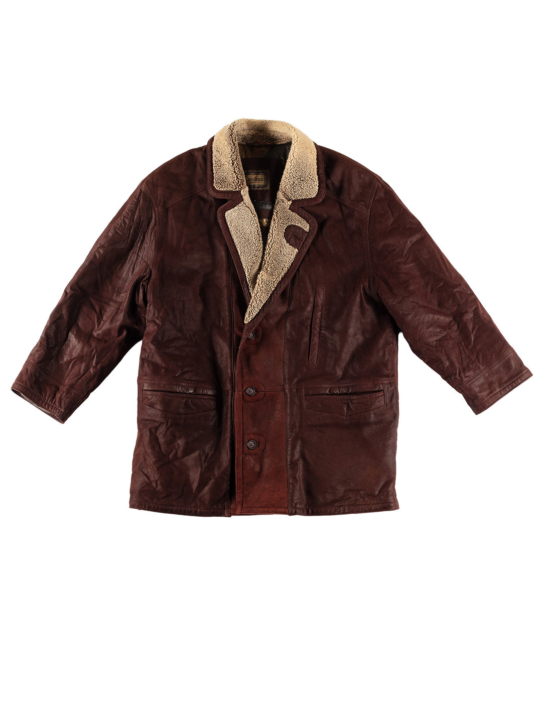 Vintage 80's Men Leather Coat in BrownVN600