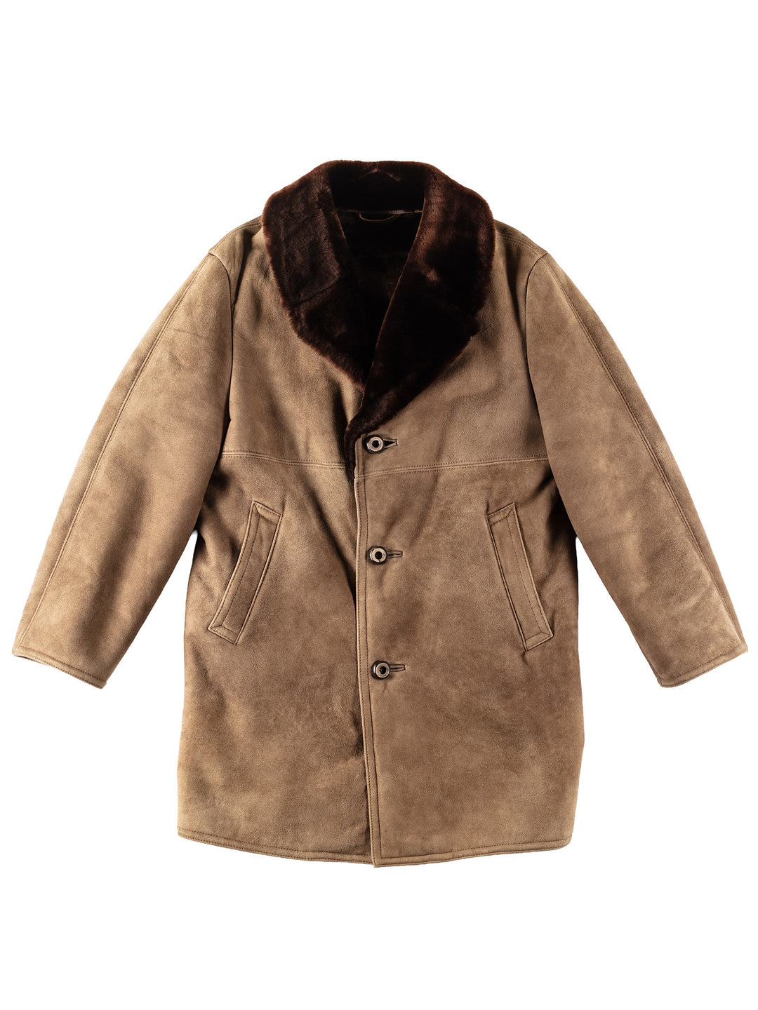 Vintage 80's Men Sheepskin Coat in BeigeVN136