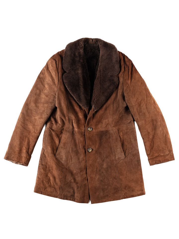 Vintage 70's Men Sheepskin Coat in BrownVN111