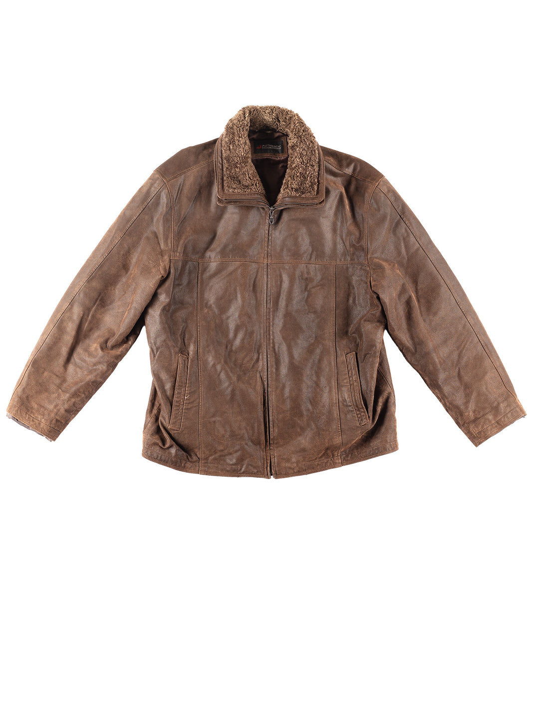 Vintage 00's Men Leather Jacket in Brown
