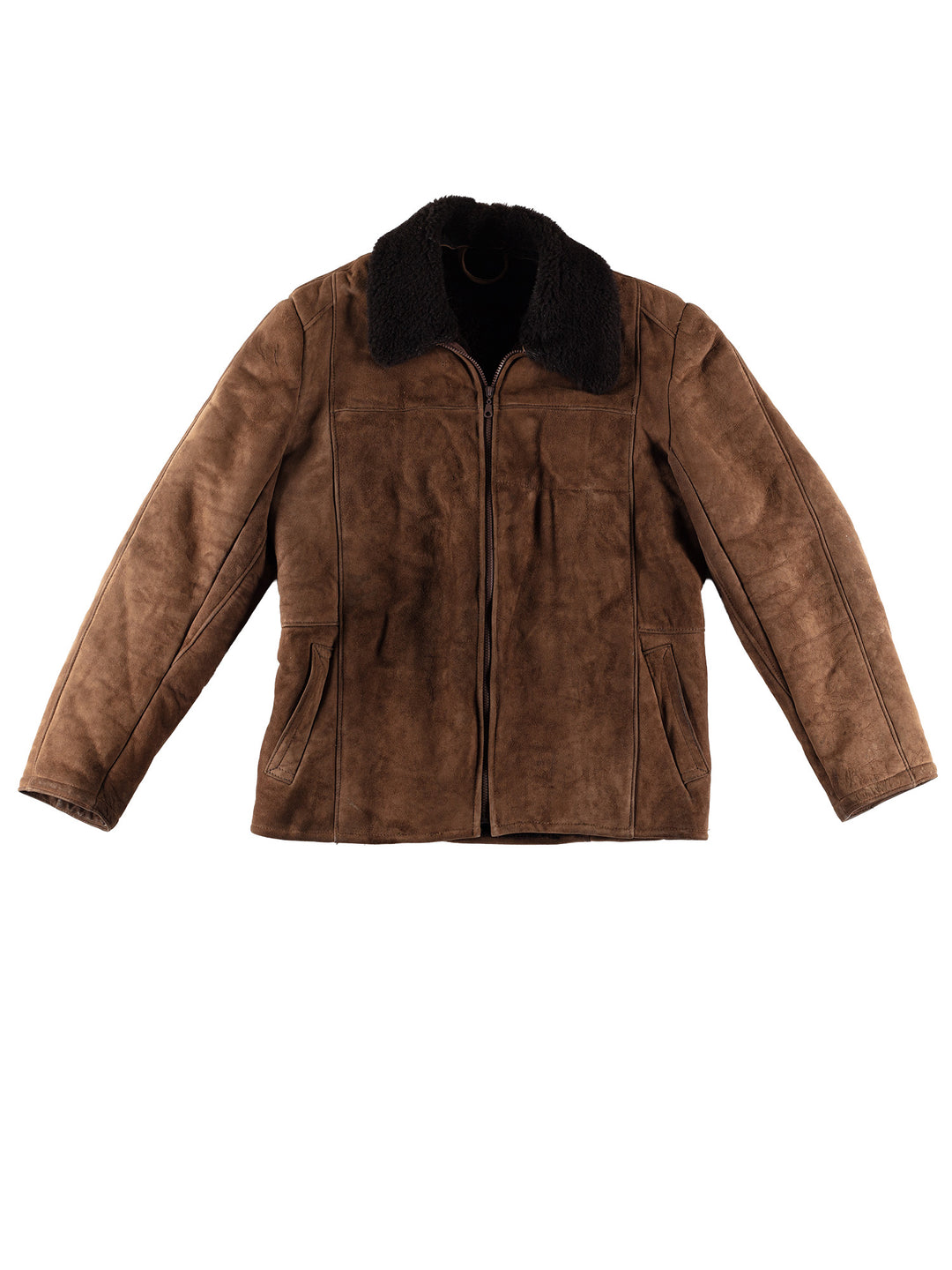 Vintage 80's Men Sheepskin Jacket in BrownVN479