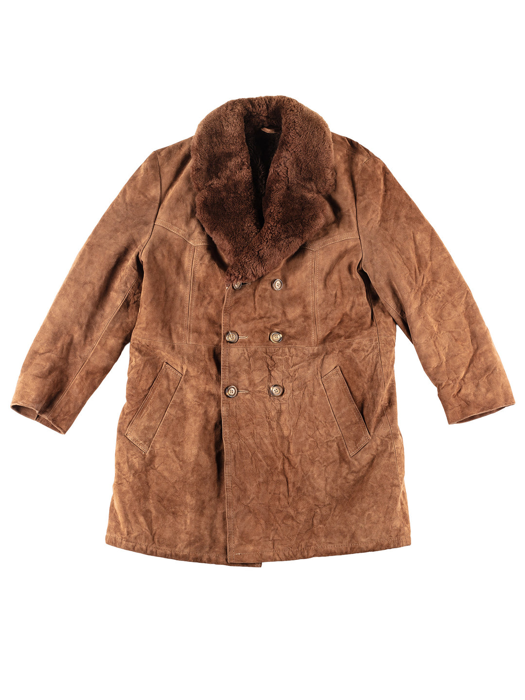 Vintage 70's Men Sheepskin Coat in Brown